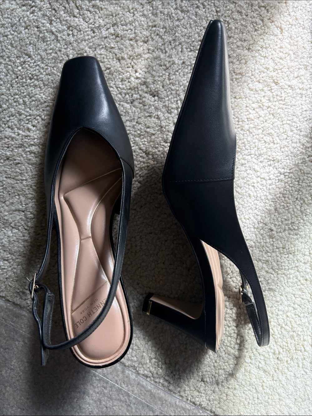 Kenneth Cole Black Slingback Heels-Size 9.5